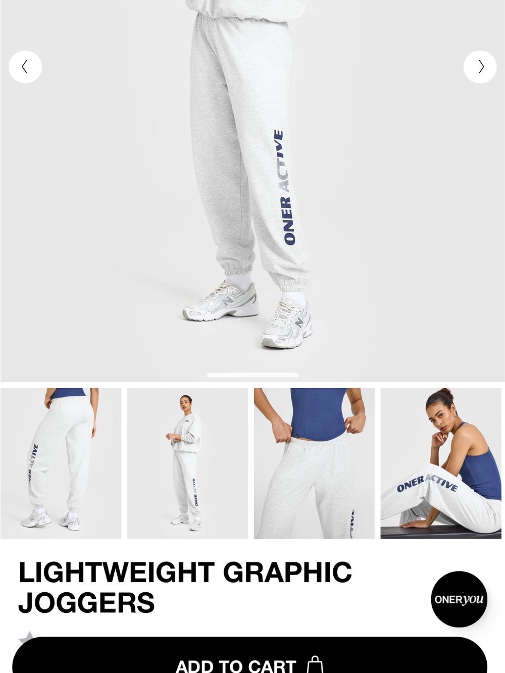 Oner active light weight Graphic Joggers